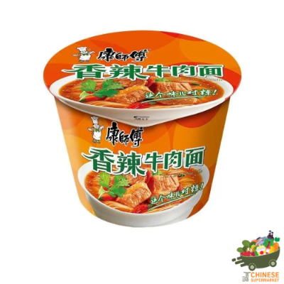 香辣牛肉面桶装 (มาม่าเนื้อ รสเผ็ด/ส้ม)
