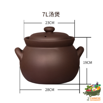 紫砂煲汤锅7升(หม้อดินเหนียวสีน้ำตาลเข็ม)