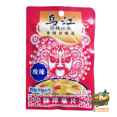 ผักกาดดองปรุงรส ตราหวู่เจียง (เปรี้ยวเผ็ด) / 乌江榨菜酸辣味 - 80G