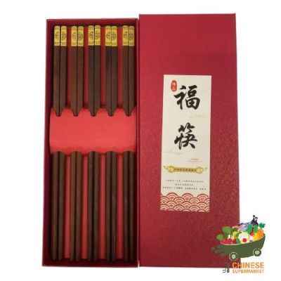 福筷子一盒5双 / ตะเกียบจีน 5 คู่ - กล่อง