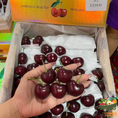 进口5J大号车厘子🍒2公斤一盒3เชอร์รี่ Super Jumbo จากจีน 2 kg.(กล่อง)