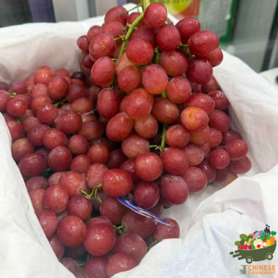 脆甜荔枝味葡萄🍇4公斤一箱องุ่นแดงไร้เมล็ดกลิ่นลิ้นจี่(ลัง)