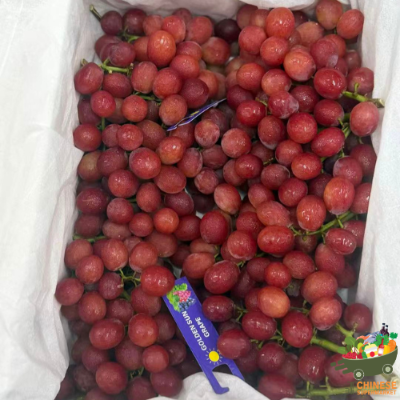 脆甜荔枝味葡萄🍇4公斤半箱องุ่นแดงไร้เมล็ดกลิ่นลิ้นจี่(ครึ่งลัง)