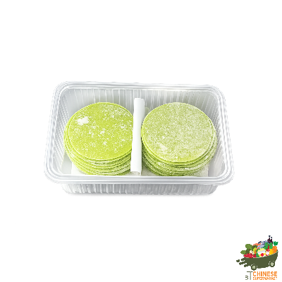 手工菠菜饺子皮450克一盒(แผ่นเกี๊ยวปวยเล้ง) - กล่อง