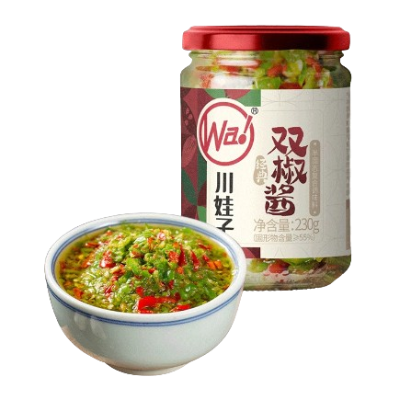 川娃子双椒酱 (น้ำพริกหนุ่มแดง+เขียว)